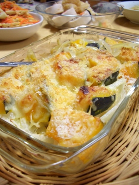 かぼちゃと玉ねぎのチーズ焼き